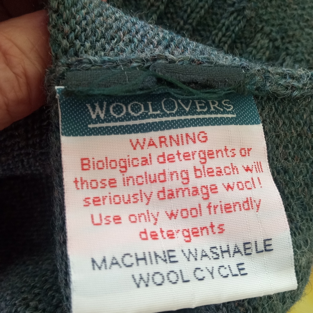 NWOT WOOLOVERS Men's British Wool Heavy Knit Blue Gray Pullover Sweater | S - Picture 10 of 11